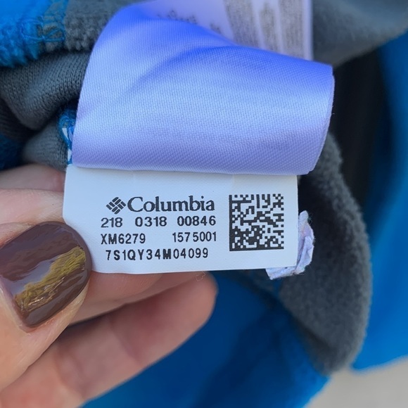 COLUMBIA Men's Pine Ridge Half Zip Fleece - Turquoise/Charcoal - Picture 9 of 13